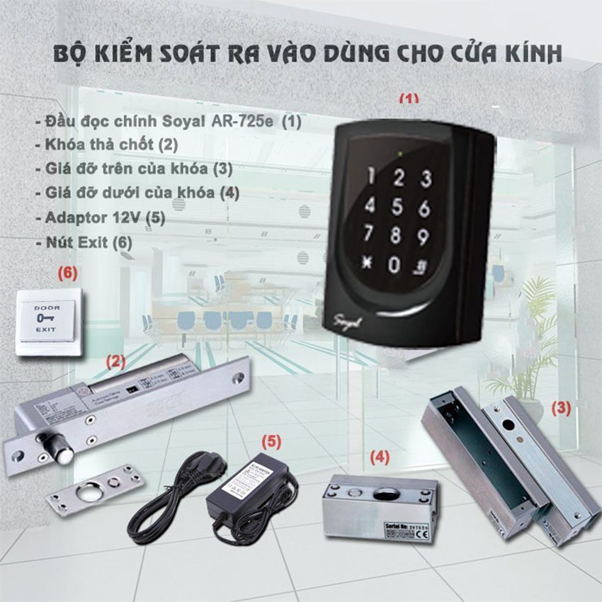 Bộ kiểm soat cho cửa kính của đầu đọc kiểm soát ra vào Soyal AR-725E