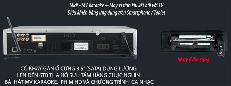 Đầu karaoke DVD Android Arirang AK-36HDD - Hàng chính hãng