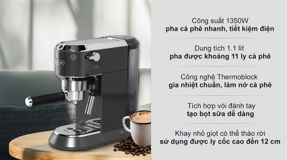 Máy pha cà phê Delonghi EC785.GY - Hàng chính hãng