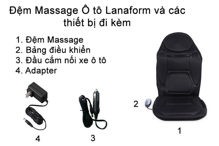 Đệm massage ô tô Lanaform LA110304 - Hàng chính hãng