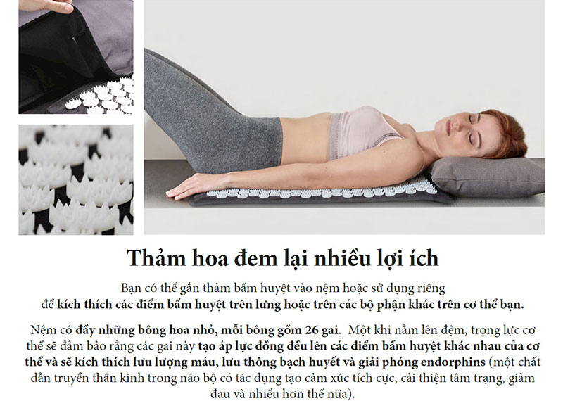 Đệm massage toàn thân có gối lăn hồng ngoại Lanaform Delight LA110316 - Hàng chính hãng