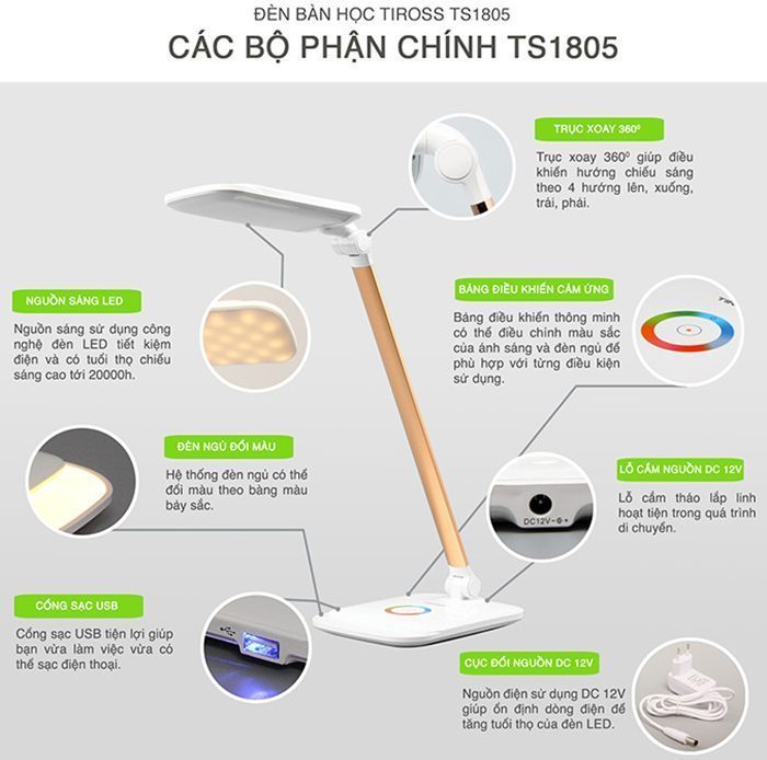 Đèn bàn Tiross TS1805