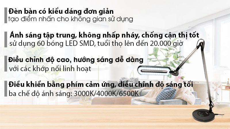 Đèn bàn chống cận đa năng Tiross TS2243 - Hàng chính hãng