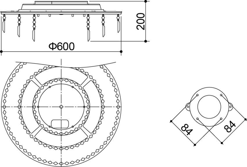 Thiết kế của đèn chùm Led Panasonic HH-LAZ300319