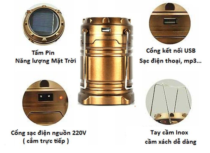 Đèn sạc năng lượng mặt trời đa năng Solar Zoom ZM-9599 - Hàng chính hãng