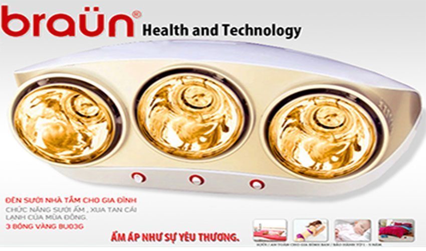 Đèn sưởi nhà tắm Braun KU03G - Hàng chính hãng
