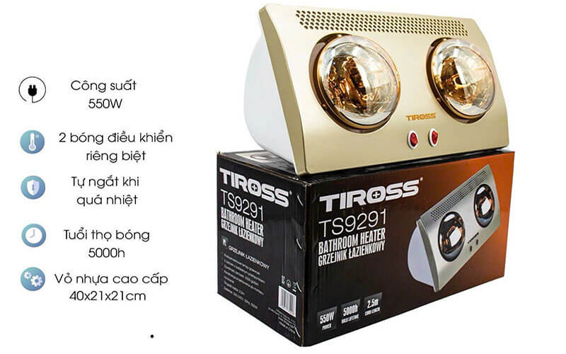 Đèn sưởi nhà tắm Tiross TS9291
