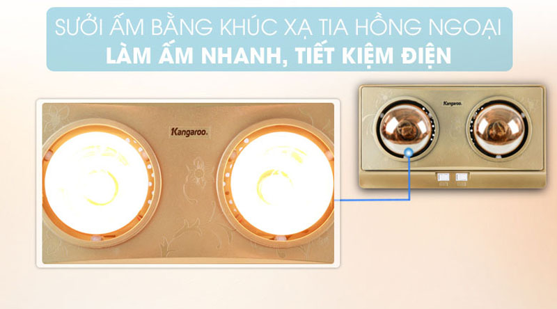 Đèn sưởi nhà tắm Kangaroo KG247V - Hàng chính hãng