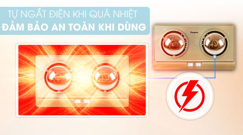 Đèn sưởi nhà tắm Kangaroo KG247V - Hàng chính hãng