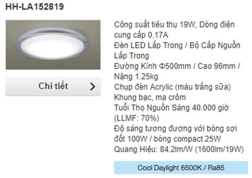 Đèn trần Led cỡ trung Panasonic HH-LA152819 - Hàng chính hãng