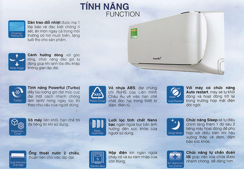 Tinh năng của điều hòa Funiki SC09MMC2