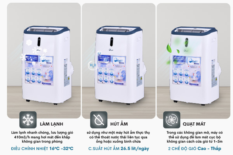 Máy điều hòa di động thông minh FujiE DG688 - Hàng chính hãng
