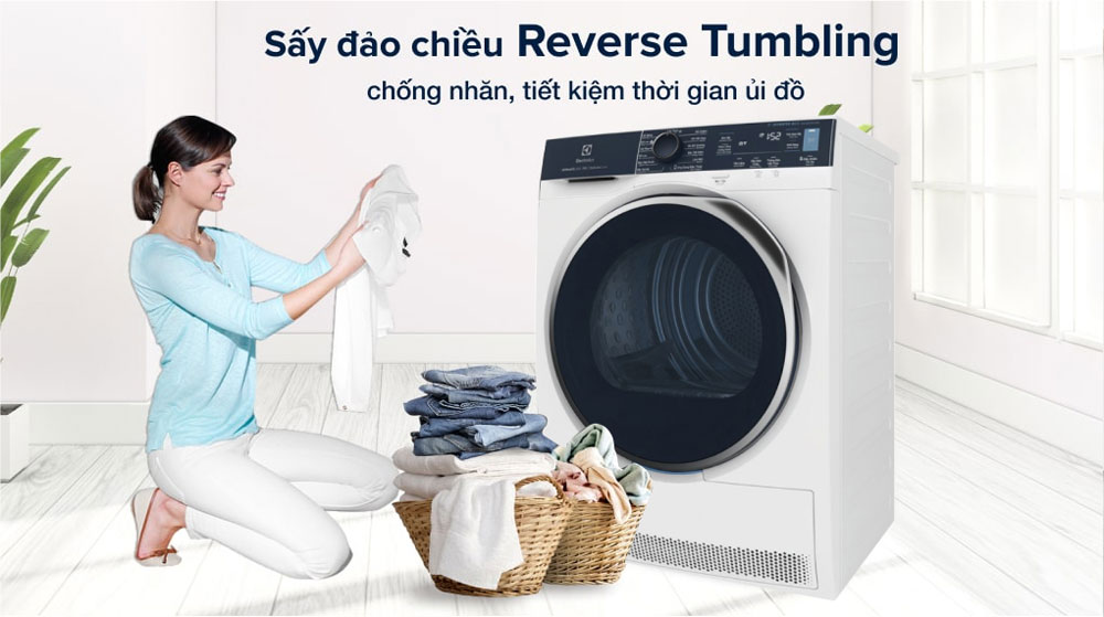 Máy sấy bơm nhiệt Electrolux 8 kg EDH803Q7WB - Hàng chính hãng