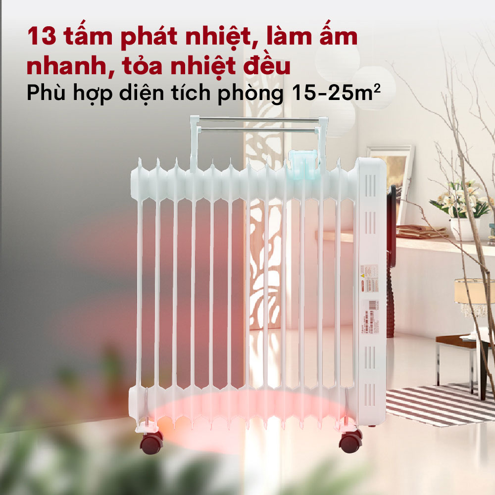 Máy sưởi dầu Fujihome OH8613 - Hàng chính hãng