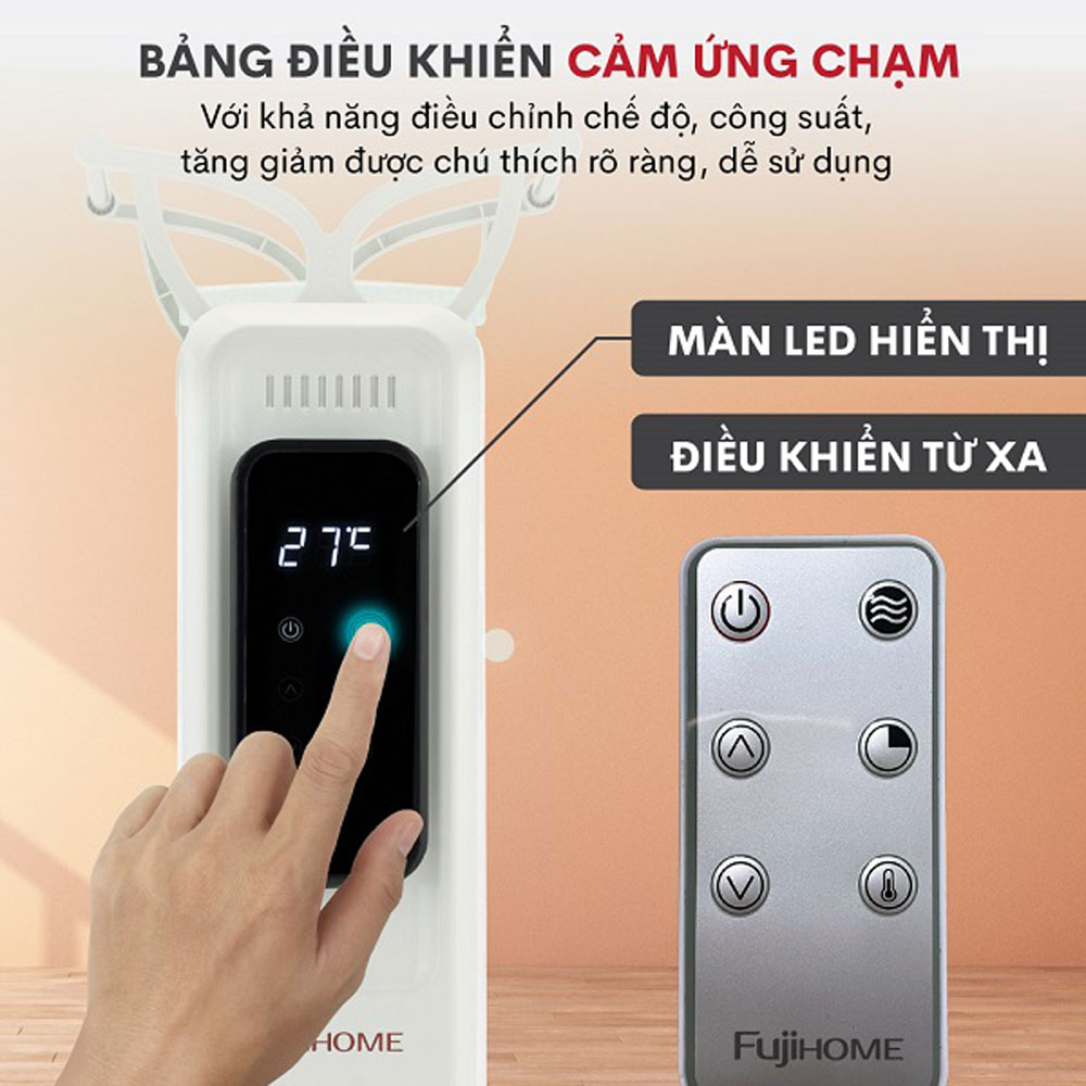 Máy sưởi dầu Fujihome OH8613 - Hàng chính hãng