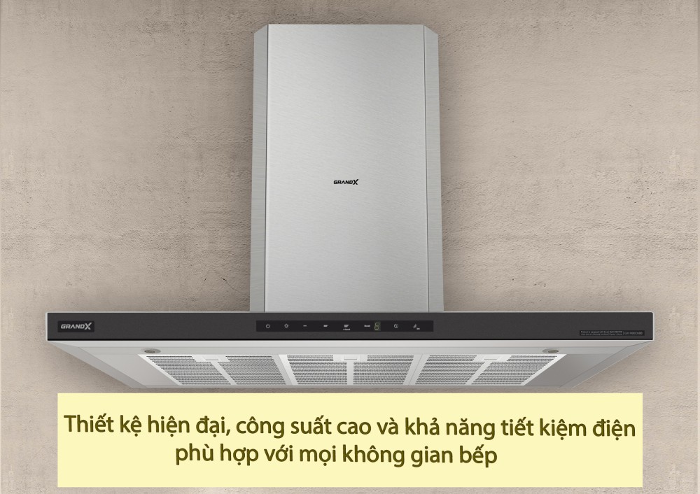 Hút mùi áp tường chữ T GrandX GX H90T68B - Hàng chính hãng
