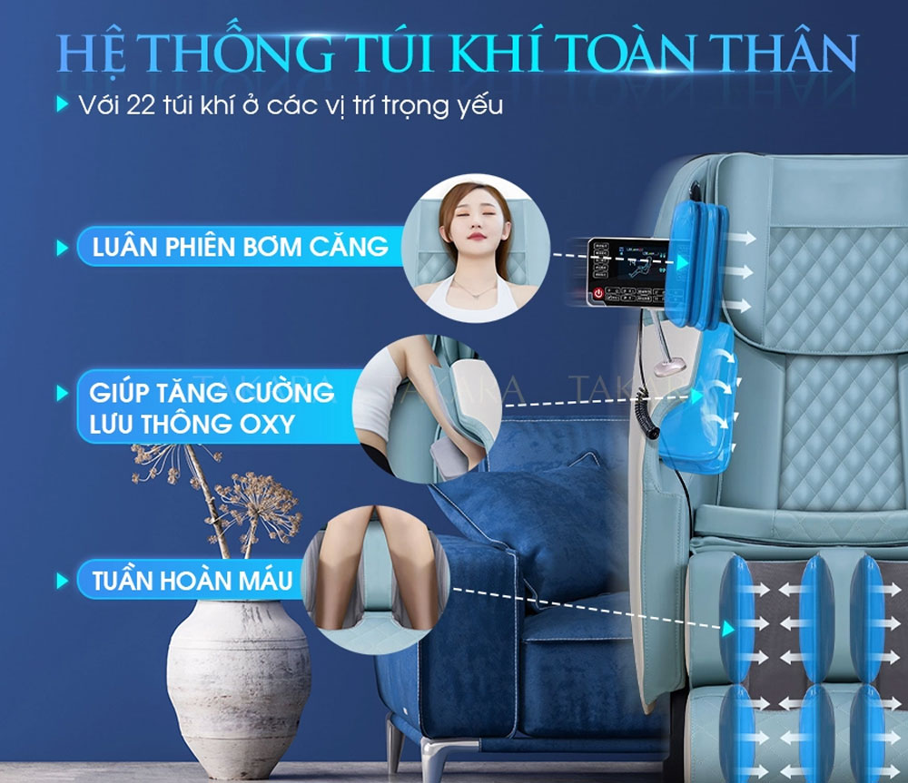Ghế massage toàn thân Takara K9 - Hàng chính hãng