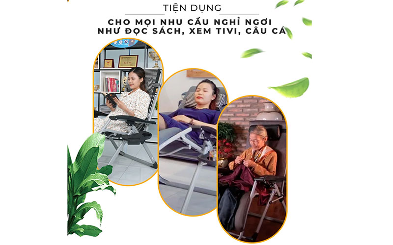 Ghế xếp thư giãn Hakawa HK-G21P - Hàng chính hãng