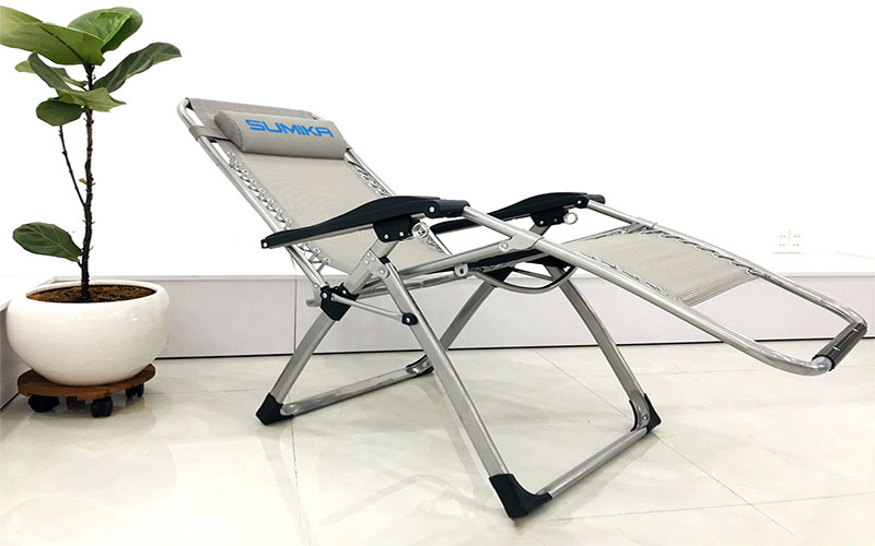 Ghế xếp thư giãn khóa kim loại Sumika 179-Grey - Hàng chính hãng