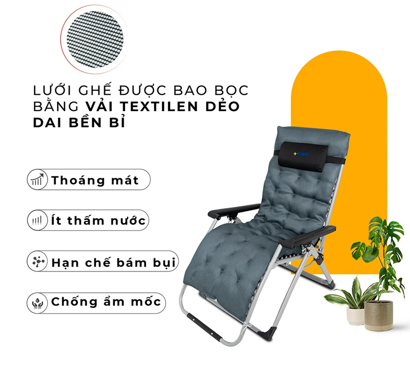 Ghế xếp thư giãn Hakawa HK-G21P NEW - Hàng chính hãng