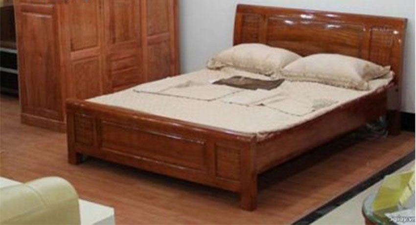 Giường gỗ xoan tự nhiên 100% 1m8 - Hàng chính hãng