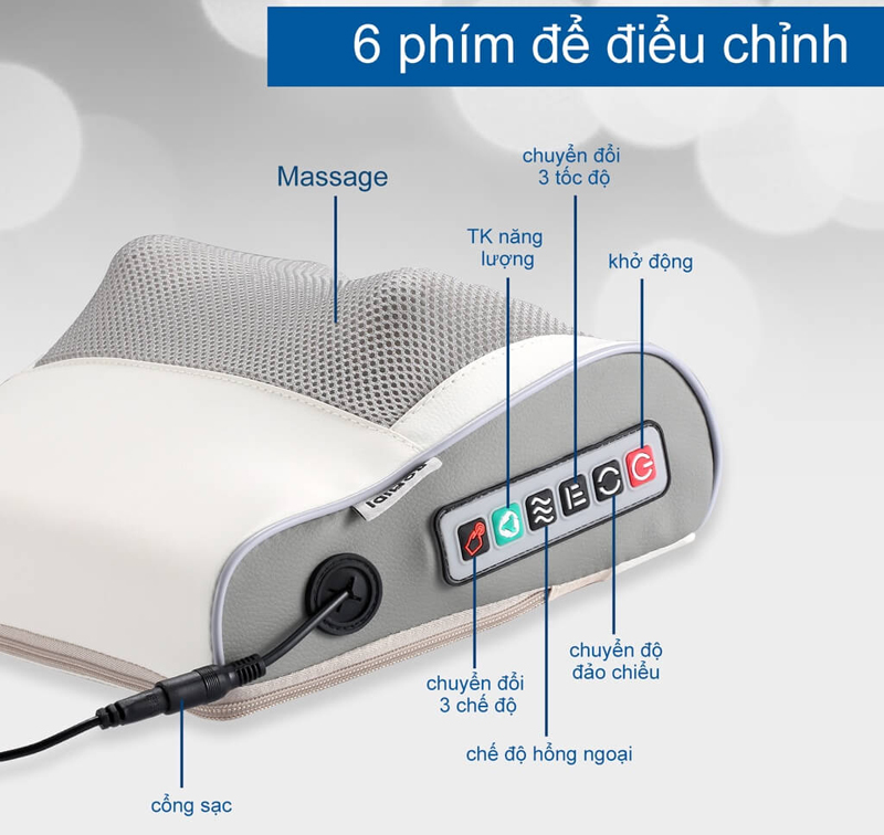 Gối massage hồng ngoại Bomidi MP1 - Hàng chính hãng