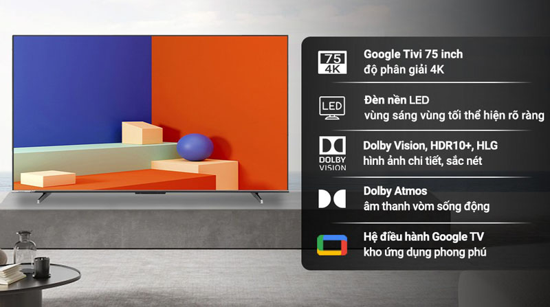 Google tivi LED Hisense 4K 75 inch 75A6500K - Hàng chính hãng