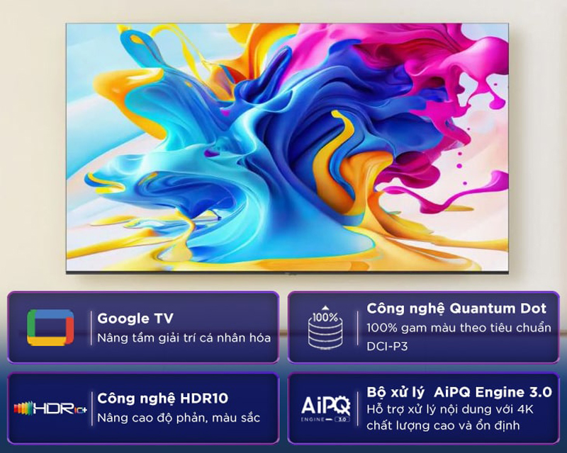 Google tivi qled TCL 4K 75 inch 75C645 - Hàng chính hãng