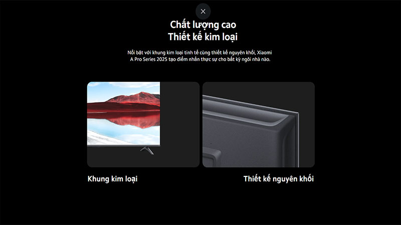 Thiết kế của Google tivi Xiaomi A Pro QLED 4K 43 inch L43MA-SSEA