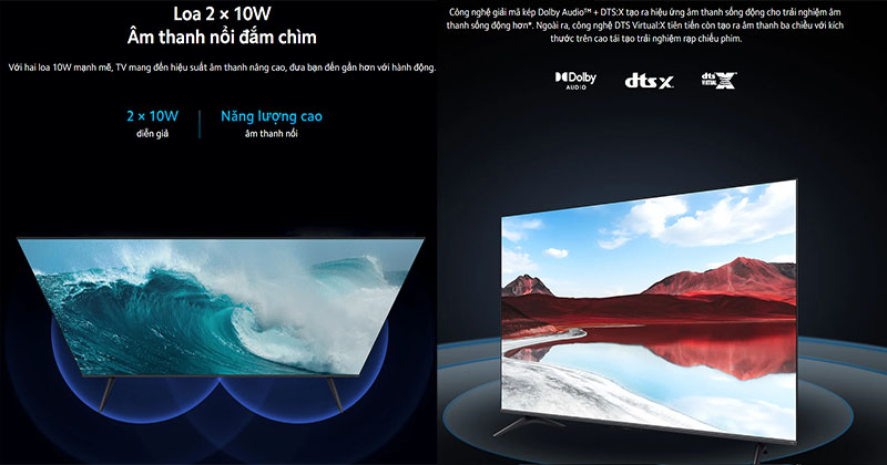 Công nghệ âm thanh của Google tivi Xiaomi A Pro QLED 4K 55 inch L55MA-SSEA 