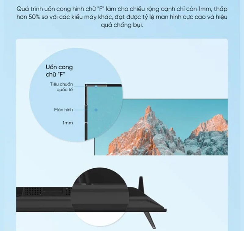 Thiết kế màn hình tràn viền siêu thực Boundless Screen 4.0, với khung viền thiết kế uốn cong hình chữ F 