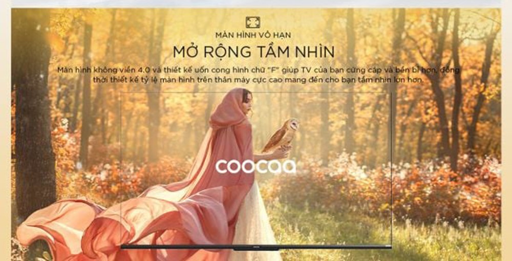 Google Tivi Coocaa 4K 60 inch 60Y79, kích thước 60 inch rộng lớn