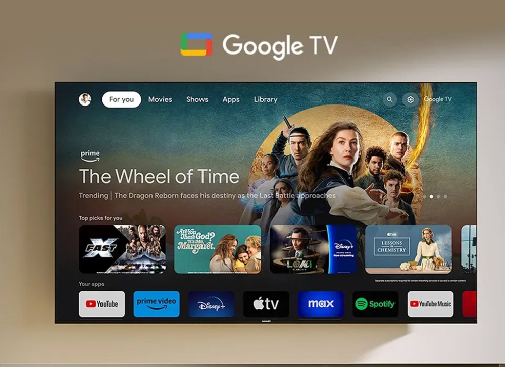 Hệ điều hành Google TV với kho ứng dụng phong phú