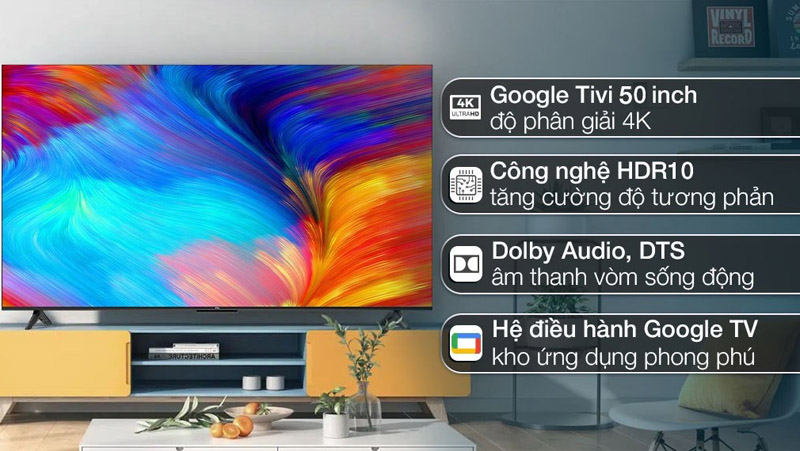 Google tivi TCL 4K 50 inch 50P745 - Hàng chính hãng