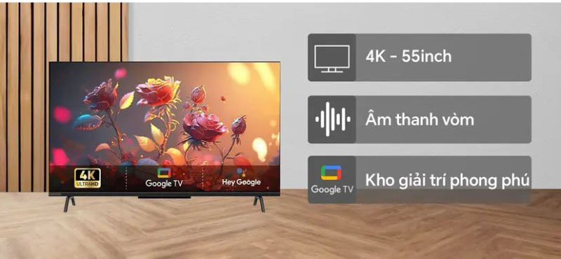 Google tivi Coocaa 55 inch 4K 55Y68 - Hàng chính hãng