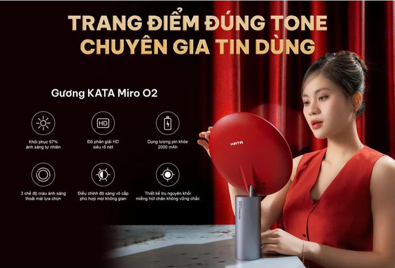 Gương Led để bàn Kata Miro O2  - Hàng chính hãng