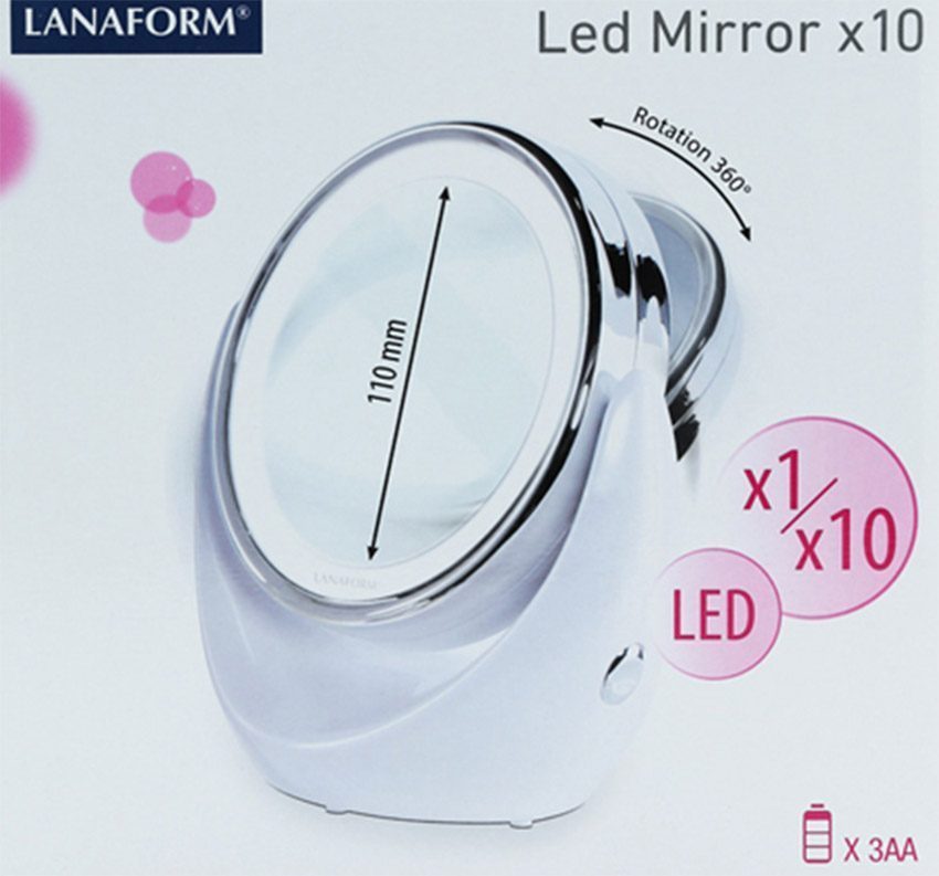 Gương trang điểm Lanaform Led Mirror X10 LA131004 - Hàng chính hãng