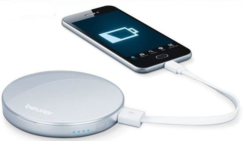 Chức năng Pin dự phòng của gương trang điểm cầm tay Beurer BS39 