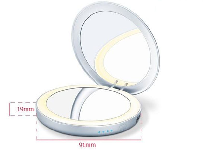 Kích thước của gương trang điểm cầm tay Beurer BS39 