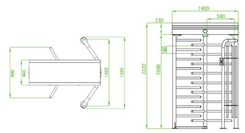 Hàng rào Full Height bán tự động ZKTeco FHT2300 - Hàng chính hãng