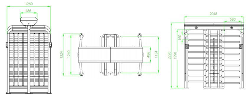 Hàng rào Full Height bán tự động ZKTeco FHT2422D - Hàng chính hãng