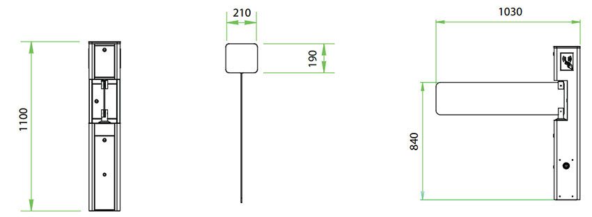 Hàng rào Swing Barrier bán tự động ZKTeco SBT1022S - Hàng chính hãng