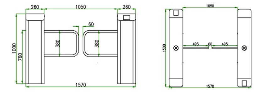 Hàng rào Swing Barrier bán tự động ZKTeco SBTL3000 - Hàng chính hãng