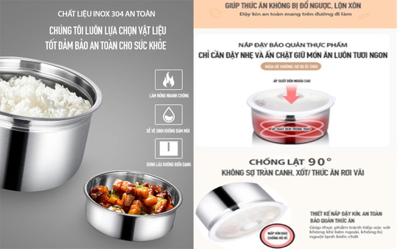 Hộp cơm hâm nóng Joyoung F-20Z602B - Hàng chính hãng