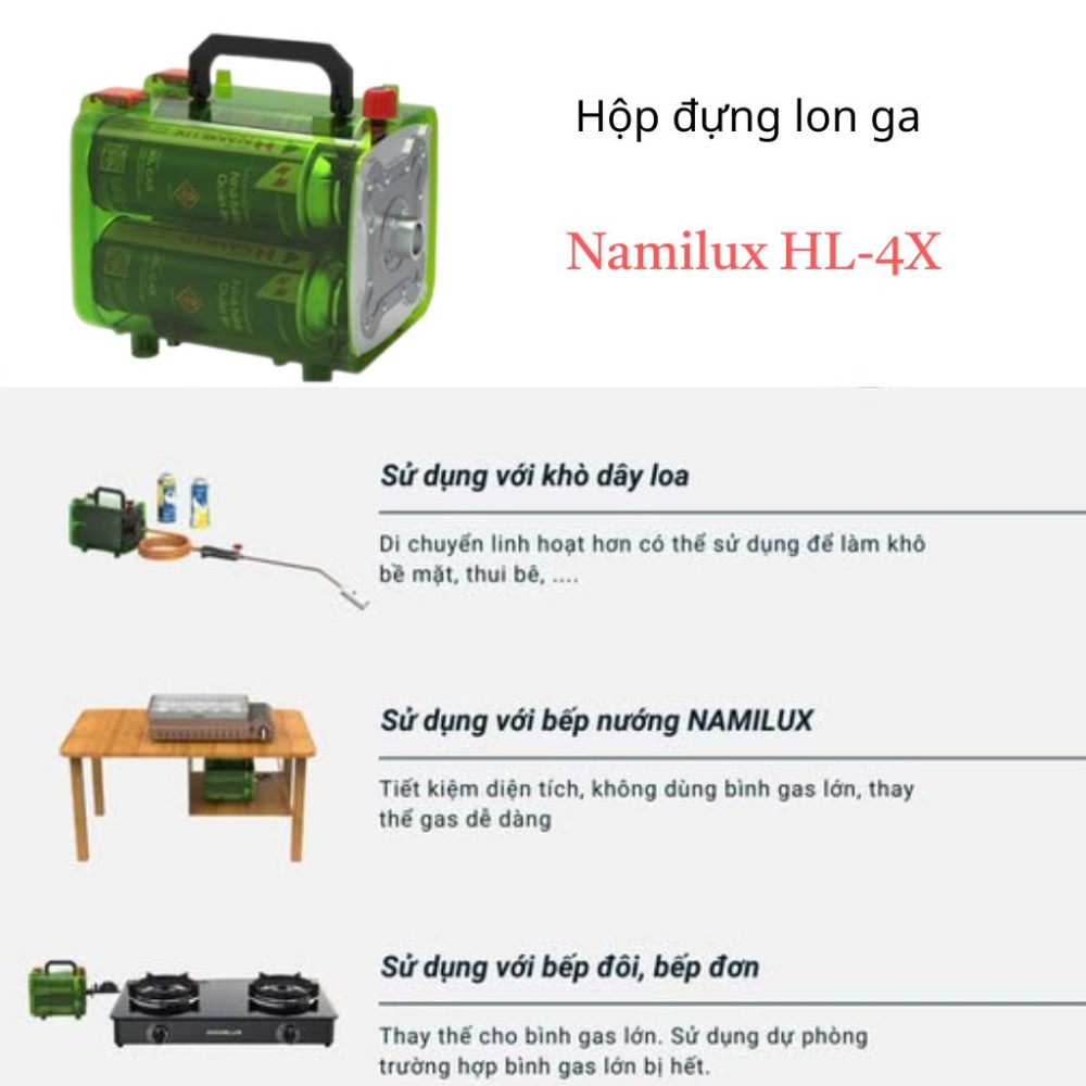 Hộp đựng lon ga Namilux HL-4X - Hàng chính hãng