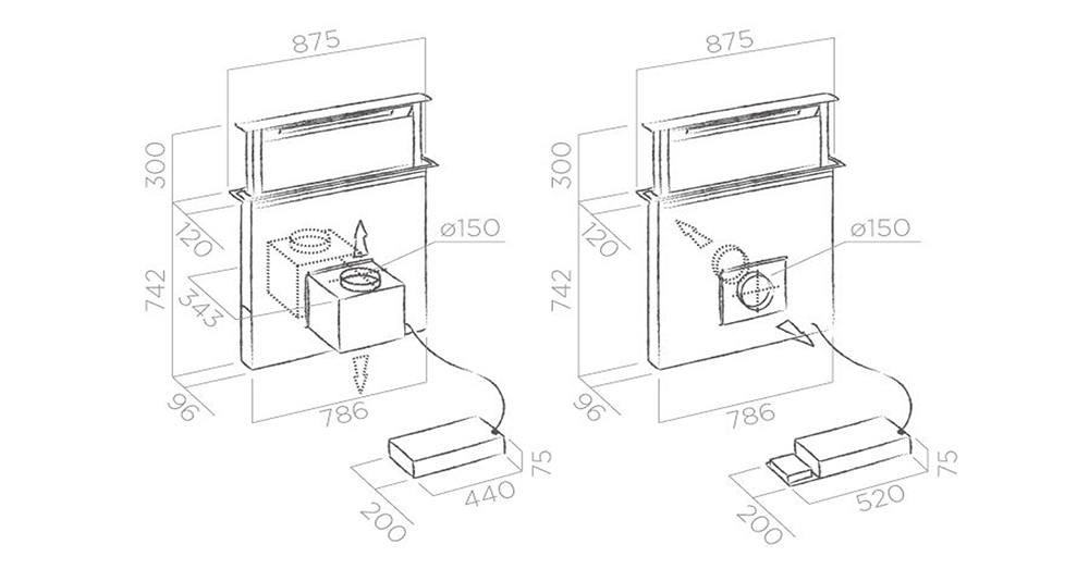 Máy hút mùi âm bàn Elica ADAGIO GME IX/A/90 - Hàng chính hãng