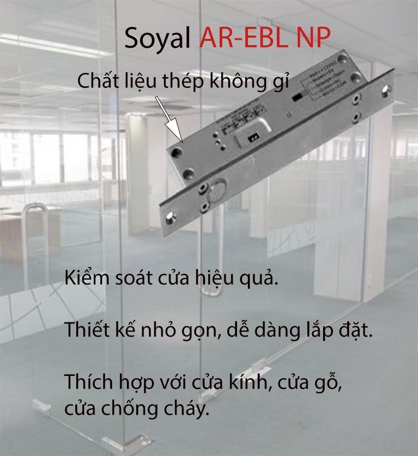 Khóa chốt điện tử Mini cho cửa bản hẹp Soyal AR-EBL NP - Hàng chính hãng