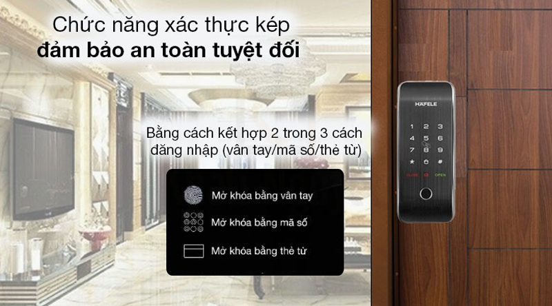 Khóa cửa điện tử Hafele DL6000 (912.20.581) - Hàng chính hãng