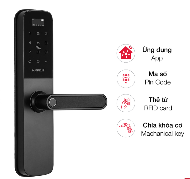 Khóa cửa điện tử Hafele DL6000 (912.20.581) - Hàng chính hãng