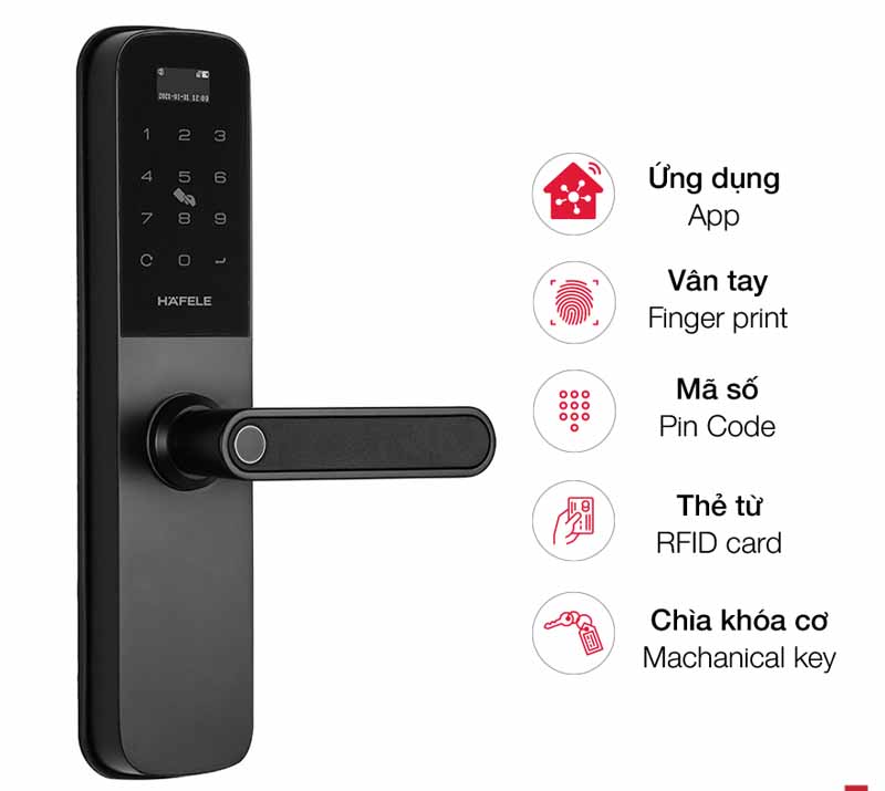 Khóa cửa điện tử Hafele DL6100 (912.20.582) - Hàng chính hãng